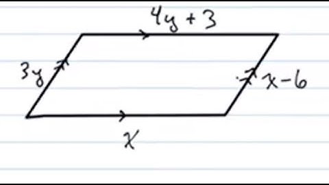 Solving for the variables in the parallelogram