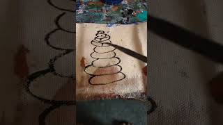 Stone pile drawing art easy trick #shorts #viral #art