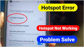 Hotspot Error Not Working Problem | portable hotspot error | Hotspot error Problem