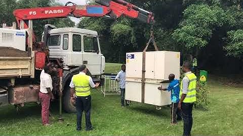 Placing an FG Wilson diesel generator at an exhibition in Kinshasa, DRC