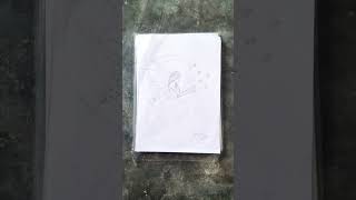 A fairy is sitting on the moon. pencil sketch. #shorts🥰