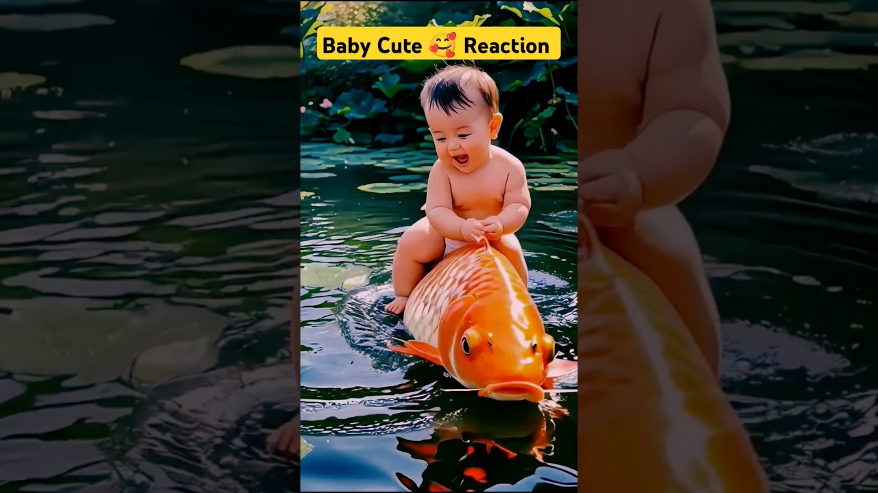 OMG! 😍 Cutest Baby Rides a Giant Fish – Must-See Viral Video! 🐠🔥