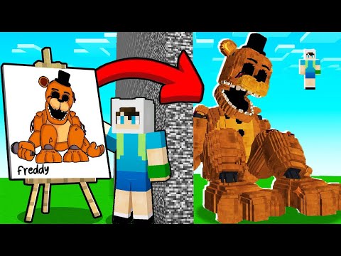 YAPI KAPIŞMASINDA FNAF FREDDY ÇİZİMİ İLE ARKADAŞIMI TROLLEDİM - 🎨 Minecraft