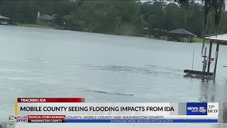 Mobile County seeing flooding impacts from Ida