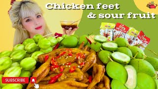 Challenge snacking on chicken feet and sour fruit with Blonde Hair