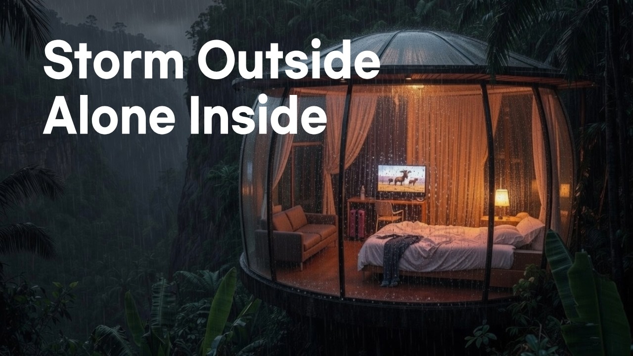 Storm Outside, Alone Inside | Glass Cliff Sleep #RainASMR #SleepAmbience #CliffSleep #GlassRoom