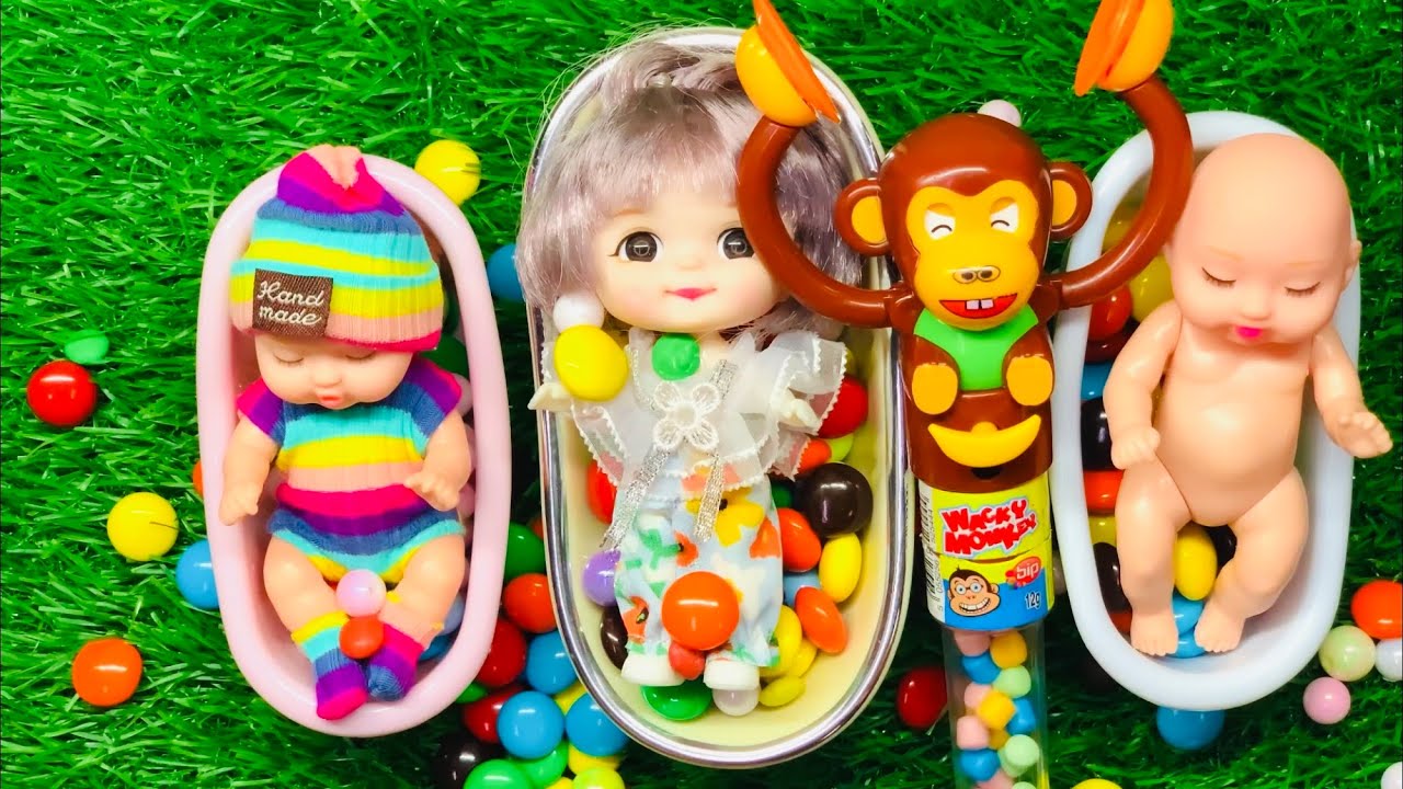 Satisfying ASMR Video I Rainbow Color Yummy Candy Mixing with Three Magic Bathtubs - Cutting ASMR