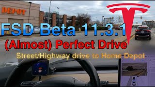 Tesla FSD Beta v11.3.1 - (Almost) Perfect Drive to Home Depot 2022.45.10
