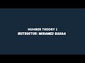Number Theory 1
