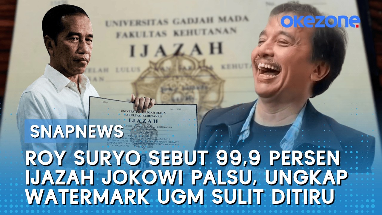 Roy Suryo Sebut 99,9 Persen Ijazah Jokowi Palsu, Ungkap Watermark UGM Sulit Ditiru | Snapnews