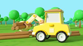 工程車動畫：裝載車來林場伐木