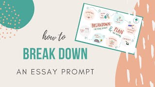 How to breakdown and plan an essay prompt