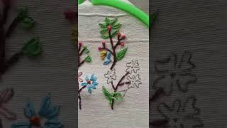 Simple flower embroidery#embroidery #embroiderylover #youtubeshorts #shorts