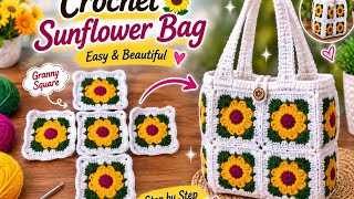 Part 2 Sunflower crochet Handbag 👜 || Crochet easy handbag