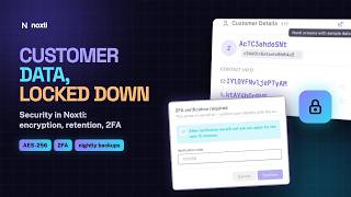 Data security in NOXTI: encryption, retention, 2FA, security log and backups | walkthrough