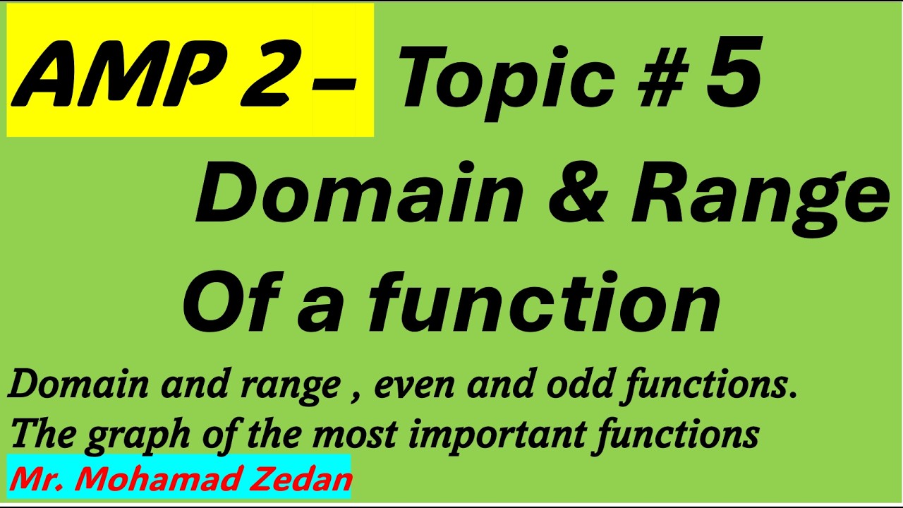 AMP2 Lesson 5 the domain and range of a function - YouTube
