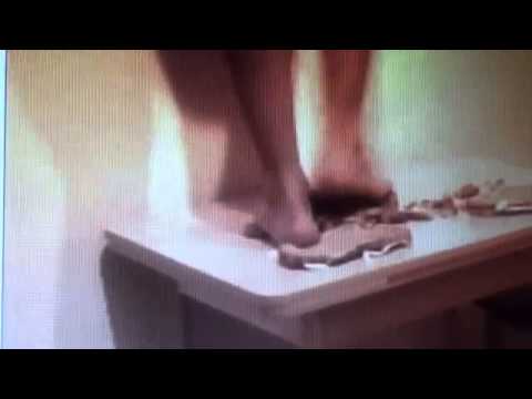 Bare Feet on Table Bread 2