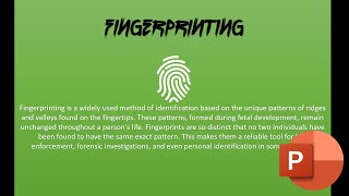 How to Create  Power Point Presentation Template tutorial about Fingerprint present  template 139