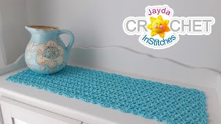 Summer Time Table Runner  24/7 Cotton Yarn By Lion Brand Yarns  Simple & Elegant Crochet Pattern