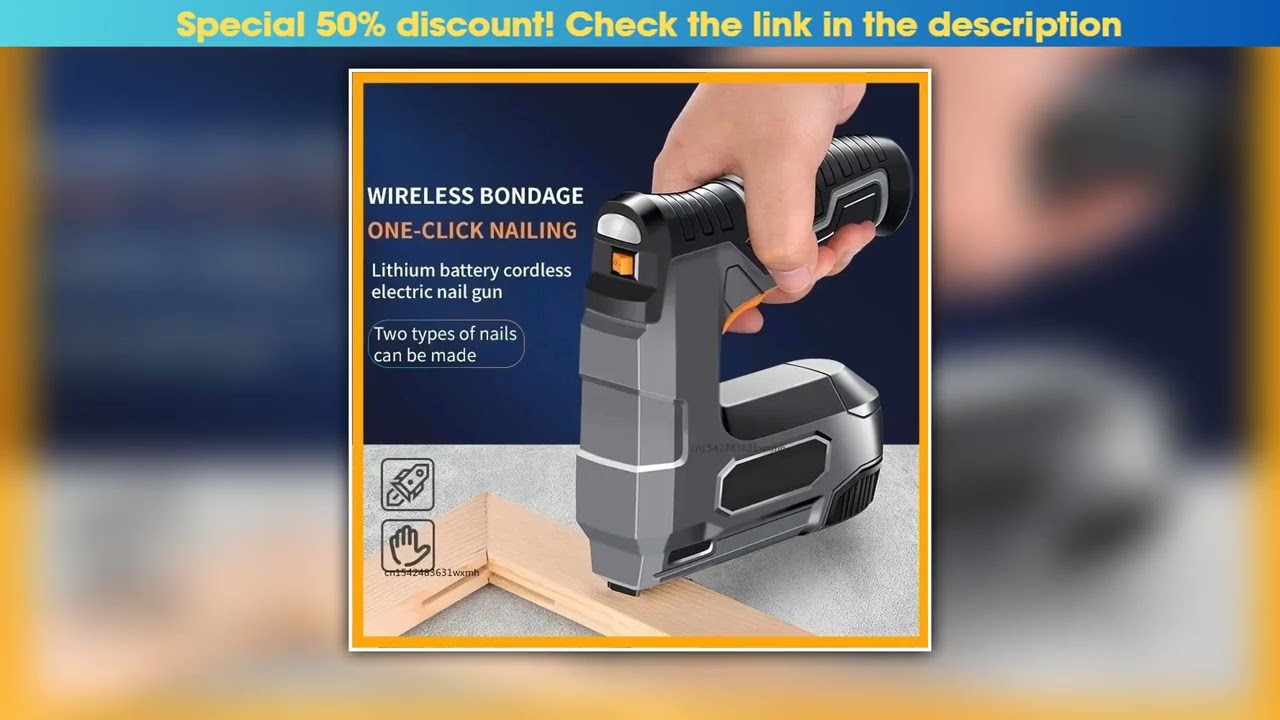 Electric Nail Gun Lithium Battery Wireless Nail Gun Furniture Staple Gun for Frame Staple