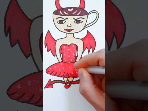 How to draw  Ballerina Cappuccino demon vs angel #shorts #drawing