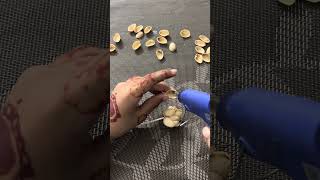 Hi let's make flower with pistachos shells