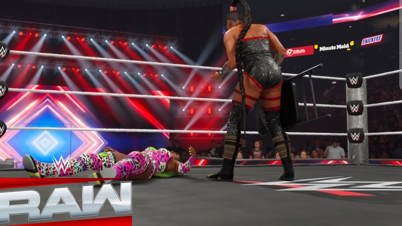В WWE2K25 Бьянка Белэр спасает Наоми с шоу A&A RAW.