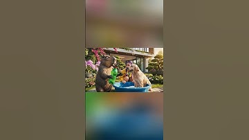 Capybara cùng Chị Rumi giúp bà tắm chó goden và cái kết #capybara #rumi