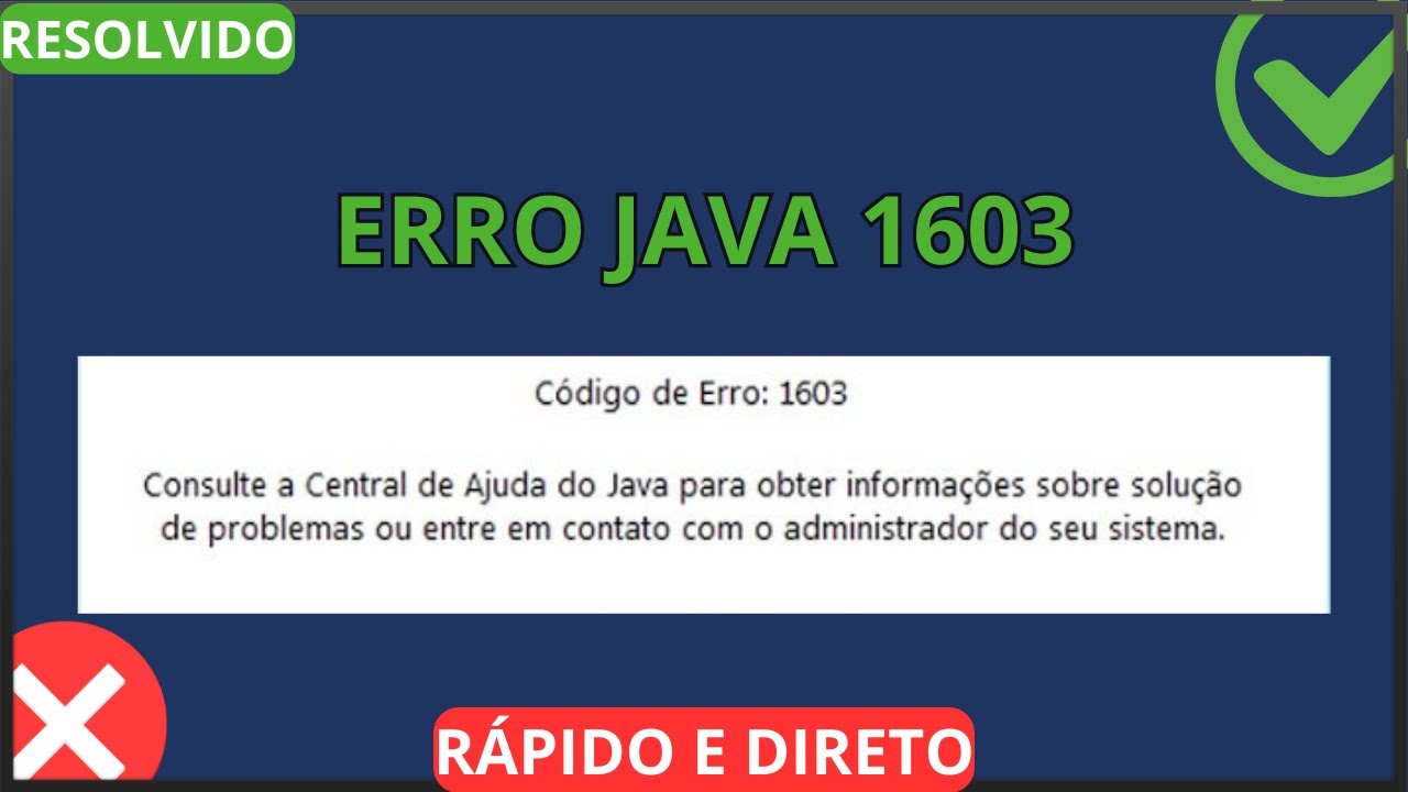 Erro 1603 Java - Resolvido Atualizado 2026