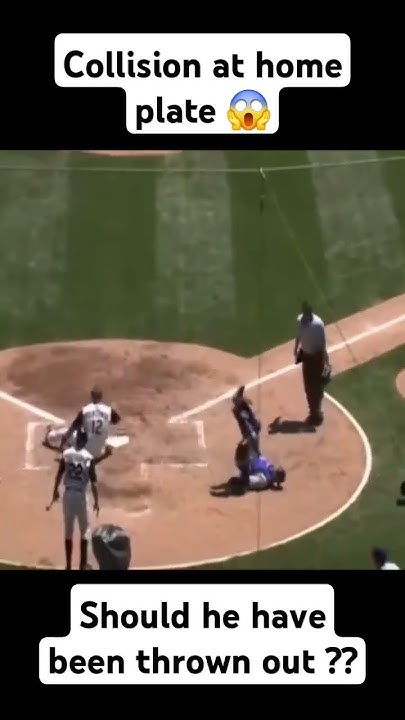 image of Collision at home plate ⚾😱 #shortsviral #ilovebaseball #baseball #mlb #justbaseball - YouTube