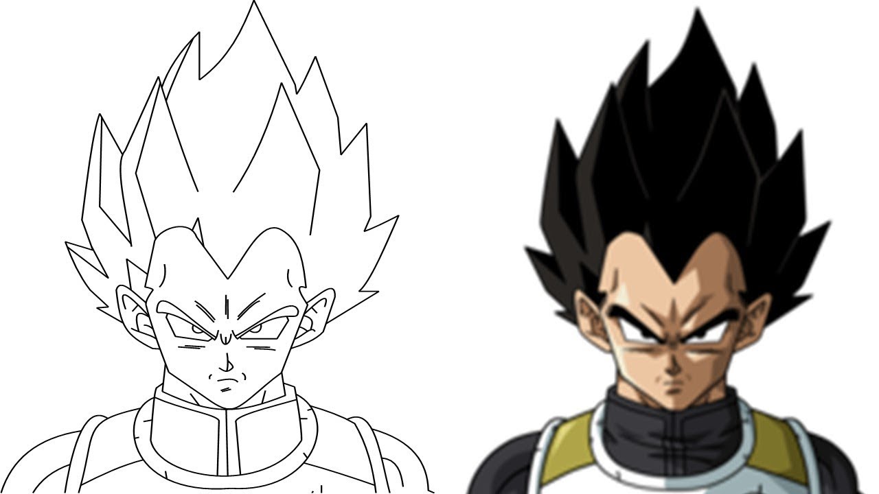 How To Draw Vegeta From Dragon Ball Really Easy Drawing Tutorial | The ...