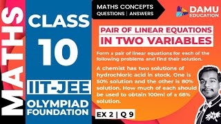 Pair of Linear Equations in Two Variables | Ex 2 Q 9 | Form Pair of Linear Equations, Find Solutions