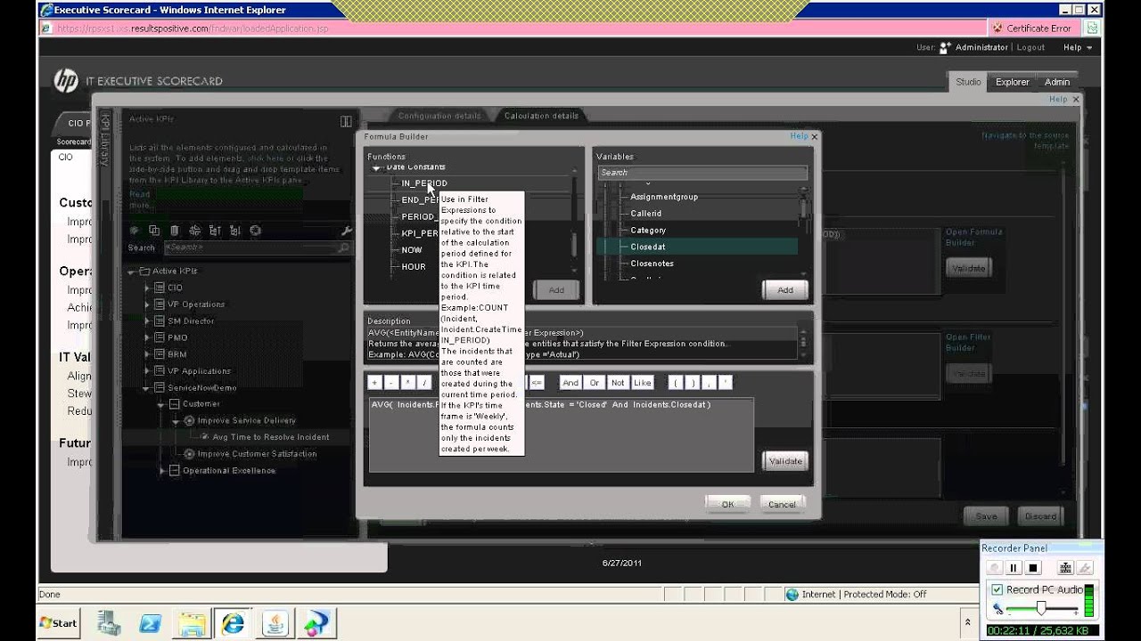HP Executive Scorecard: Working With External Data Sources