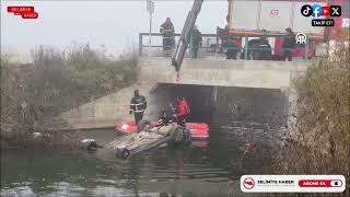 Edi̇rnede Otomobi̇l Dereye Uçtu 1 Ölü