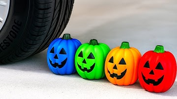 Experiment Car vs Halloween Pumpkins - Crushing Crunchy & Soft Things by Car! EvE