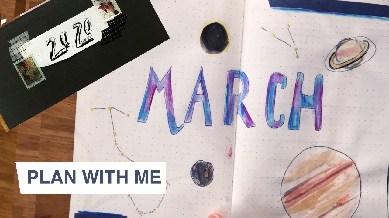 MARCH 2021 bujo| Stars and Space Theme