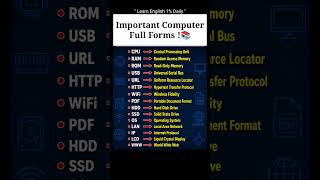 🎯 15 Computer Full Forms You Can't Miss! 📚🤔✅ #english #computerknowledge #computerbasics #vocabulary