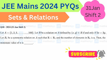 Let A ={1,2,3……100 }. Let R be a relation on A defined by (x,y)∈ R  iff 2x=3y. Let R₁ be a symmetric