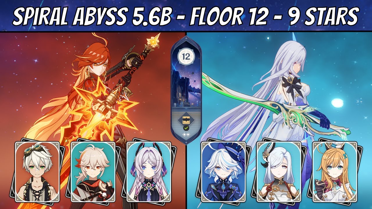 [GENSHIN IMPACT] Spiral Abyss 5.6B | Floor 12 | 9 Stars - Mavuika C0R1 & Skirk C0R0
