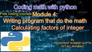 Calculating factors of integer in python