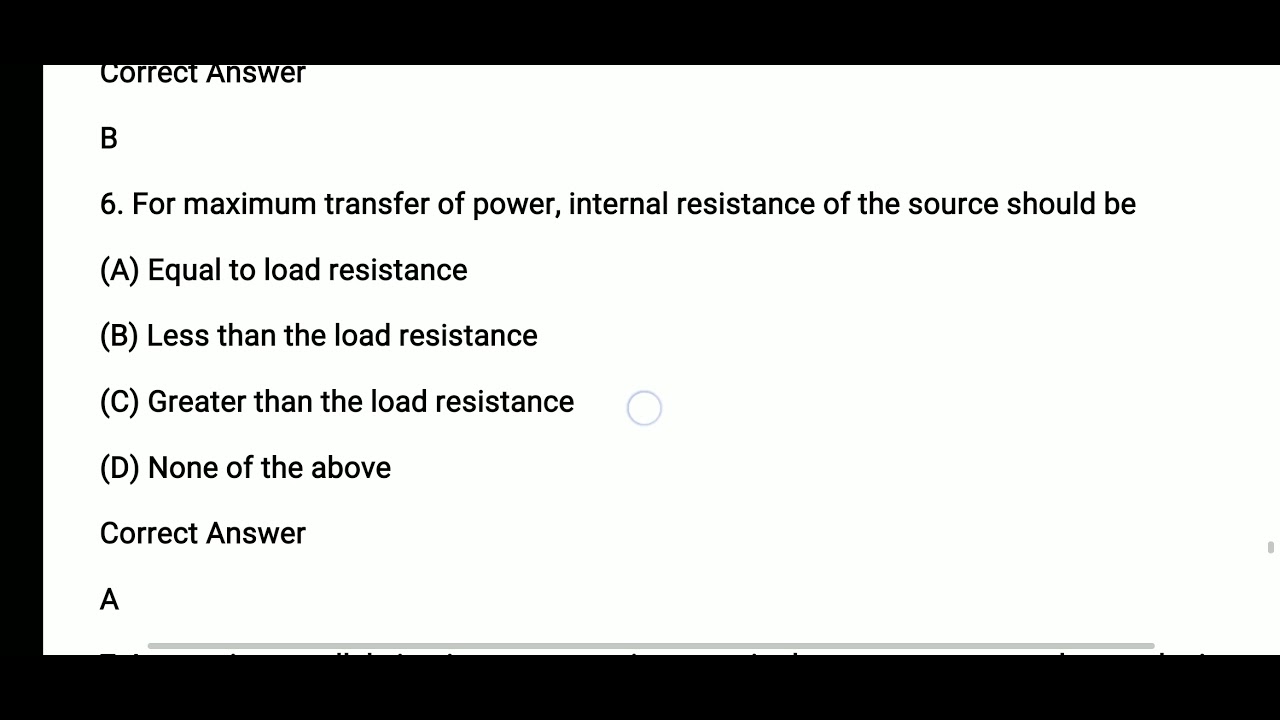 Networks theorem MCQ 4 l TANCET l TNEB AE l GATE exam preparation