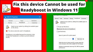 How to Fix this device cannot be used for Readyboost in Windows 11