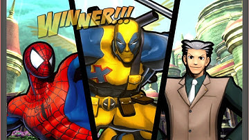 ULTIMATE MARVEL VS. CAPCOM 3 Spiderman,Deadpool,Phoenix Wright Requested Gameplay