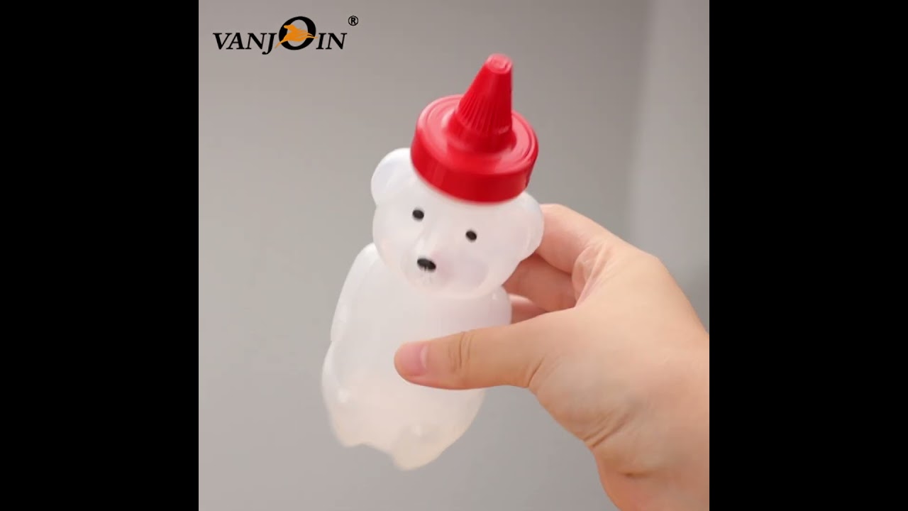 Cute 400ml Plastic Honey Bottle with Flip Top Cap