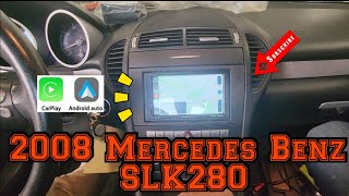 07 Mercedes Benz SLK280 How to remove the radio Install apple carplay android auto Metra kit