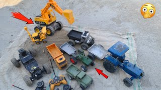 Big & Mini JCB ne kiya Mitti Load Tata Truck New Holland Tractor & MonsterCar Mega Construction Team
