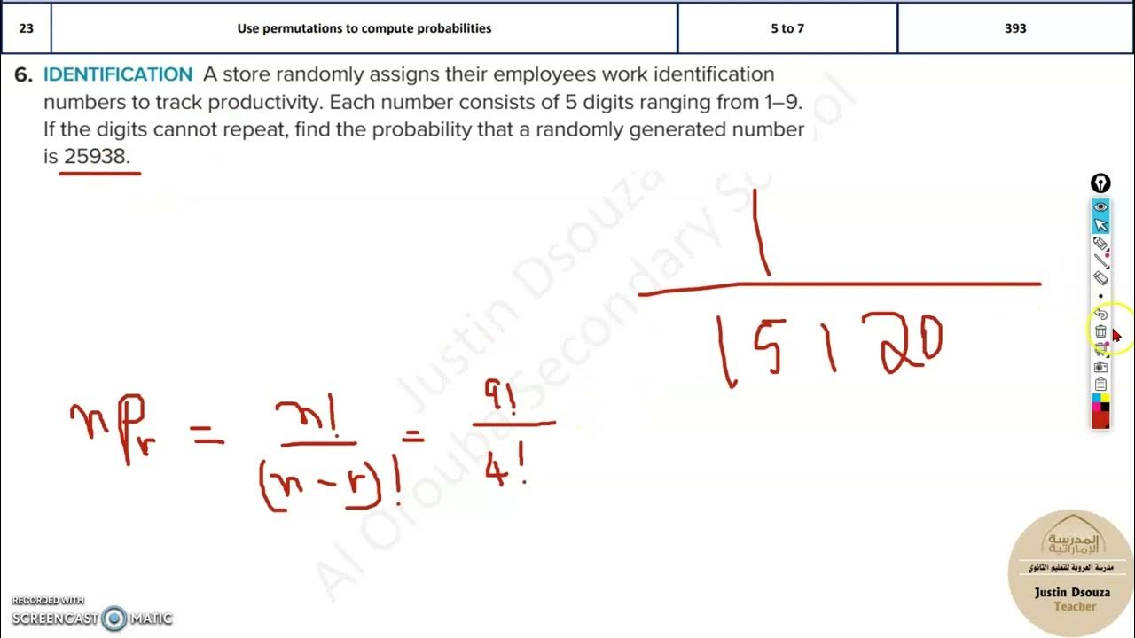 G10Adv 23 Use permutations to compute probabilities - YouTube