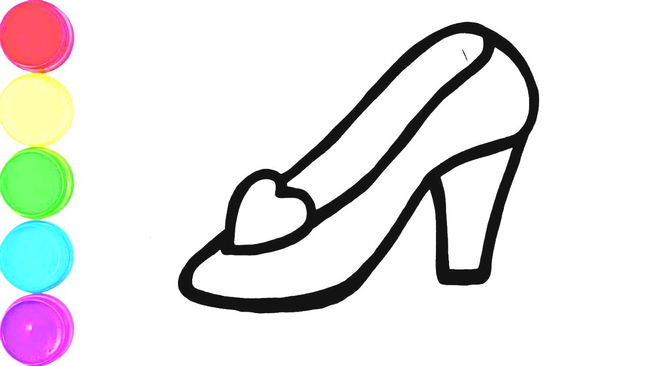 Princess Shoe Drawing || Painting Coloring for Kids, Toddlers