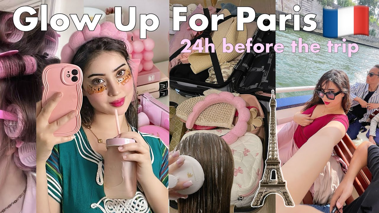 Glow up for Paris trip 🎀 نايضة نتهلا فراسي فآخر لحظة 🤍 غادا لباريس أنا و راجلي