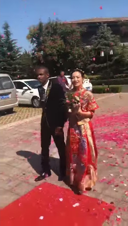 afro chinese wedding in china